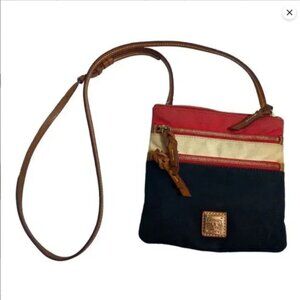 Dooney & Bourke Triple Zip Crossbody - Black & Red Canvas